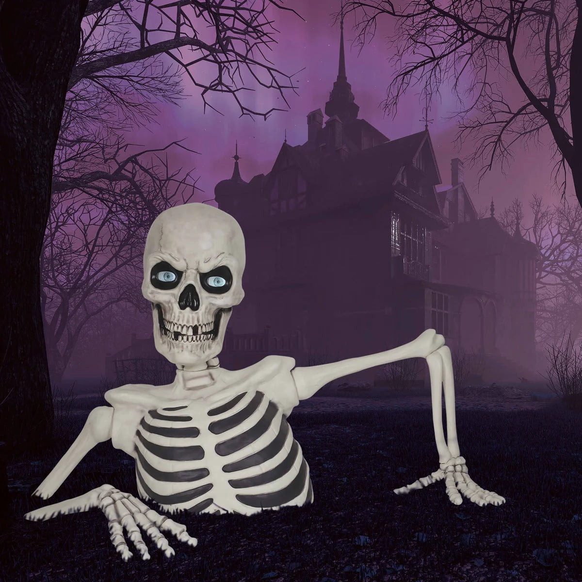 🔥Early Bird Halloween Special👻 Massive Skeleton with Glowing Eyes & Spooky Sound🎃 (Copy)
