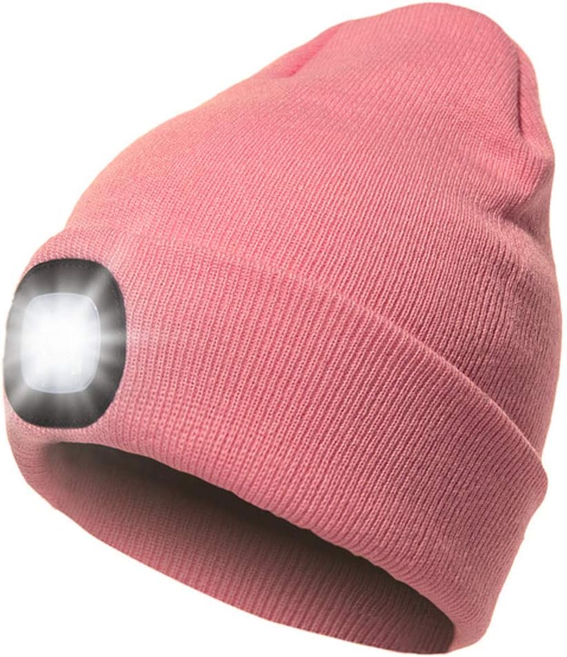 CENSGO Unisex Hat with Light, USB Rechargeable LED Headlamp Beanie, Gifts for Dad Father Men Husband Warm Knitted Cap