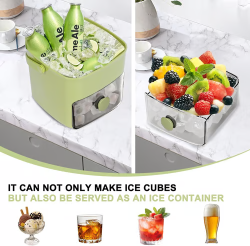 ☀️Summer Hot Sale 50%OFF🧊Portable Ice Maker with Lid and Storage Box