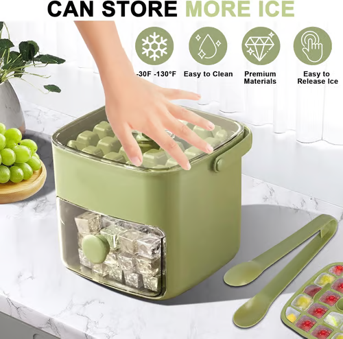 ☀️Summer Hot Sale 50%OFF🧊Portable Ice Maker with Lid and Storage Box
