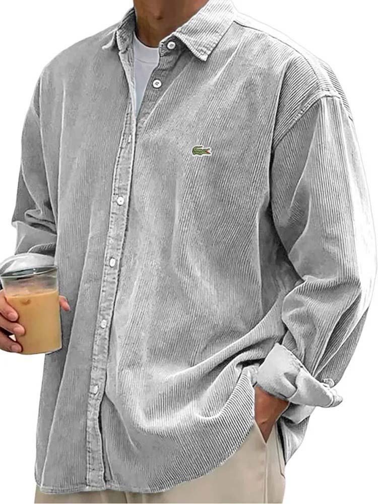 Men's Textured Corduroy Relaxed Fit Casual Shirt