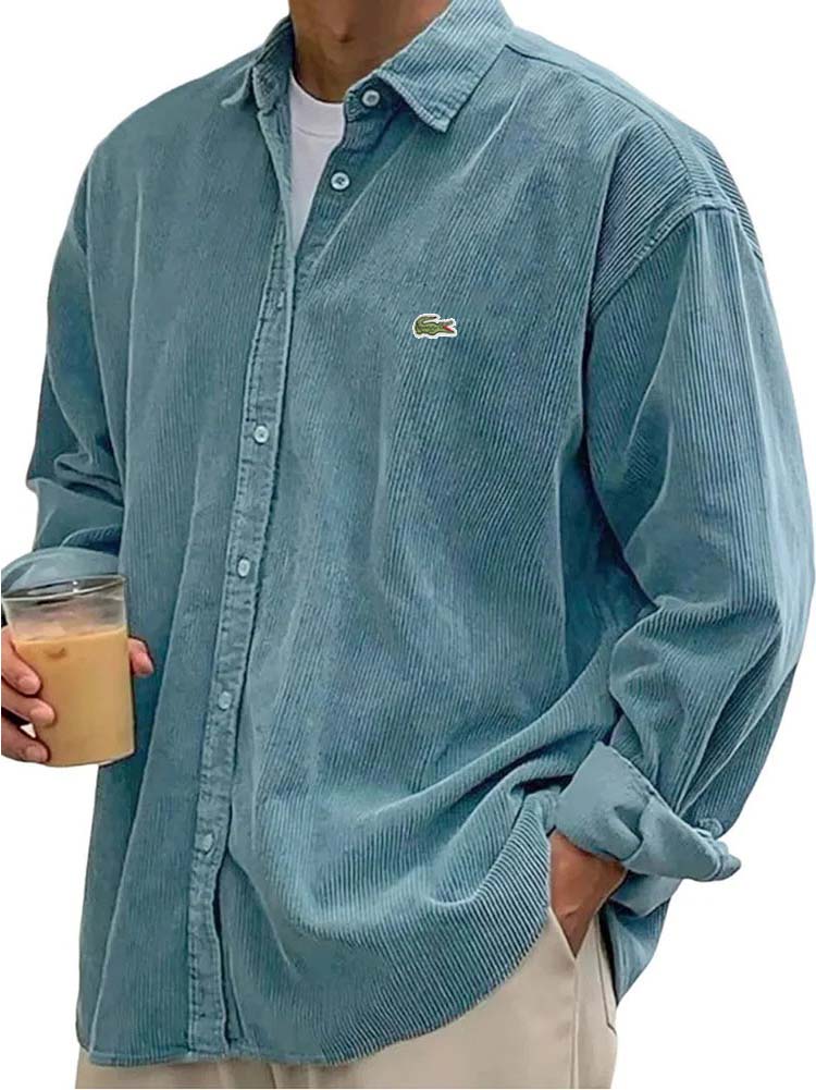 Men's Textured Corduroy Relaxed Fit Casual Shirt