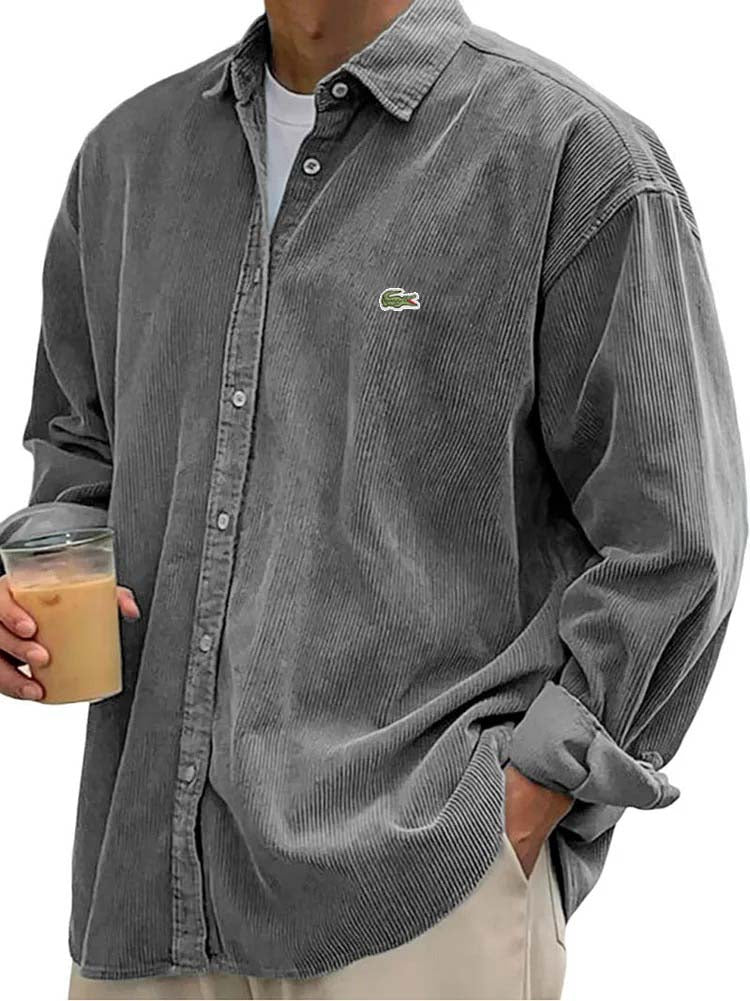Men's Textured Corduroy Relaxed Fit Casual Shirt