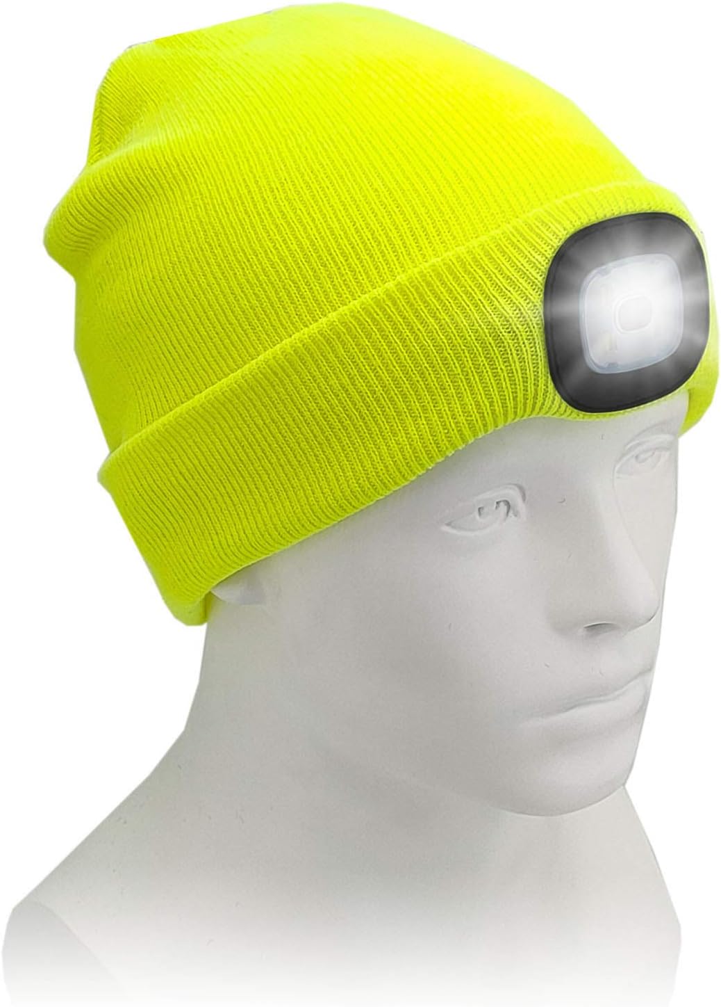 CENSGO Unisex Hat with Light, USB Rechargeable LED Headlamp Beanie, Gifts for Dad Father Men Husband Warm Knitted Cap
