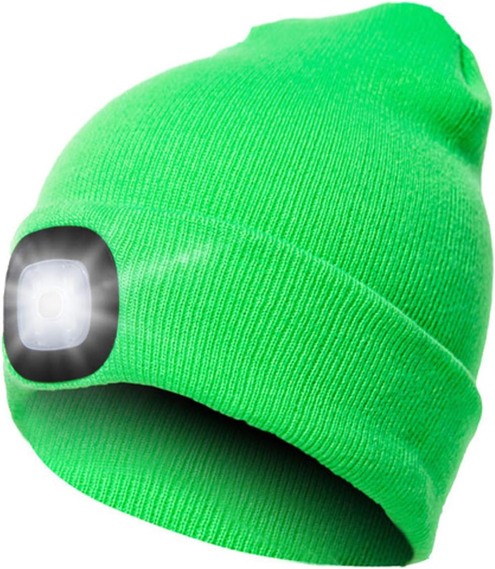 CENSGO Unisex Hat with Light, USB Rechargeable LED Headlamp Beanie, Gifts for Dad Father Men Husband Warm Knitted Cap