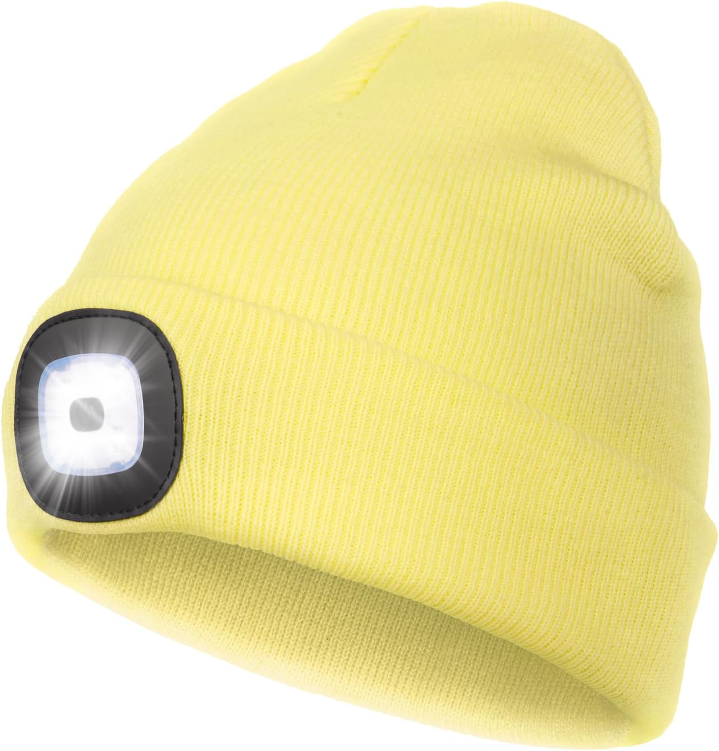CENSGO Unisex Hat with Light, USB Rechargeable LED Headlamp Beanie, Gifts for Dad Father Men Husband Warm Knitted Cap