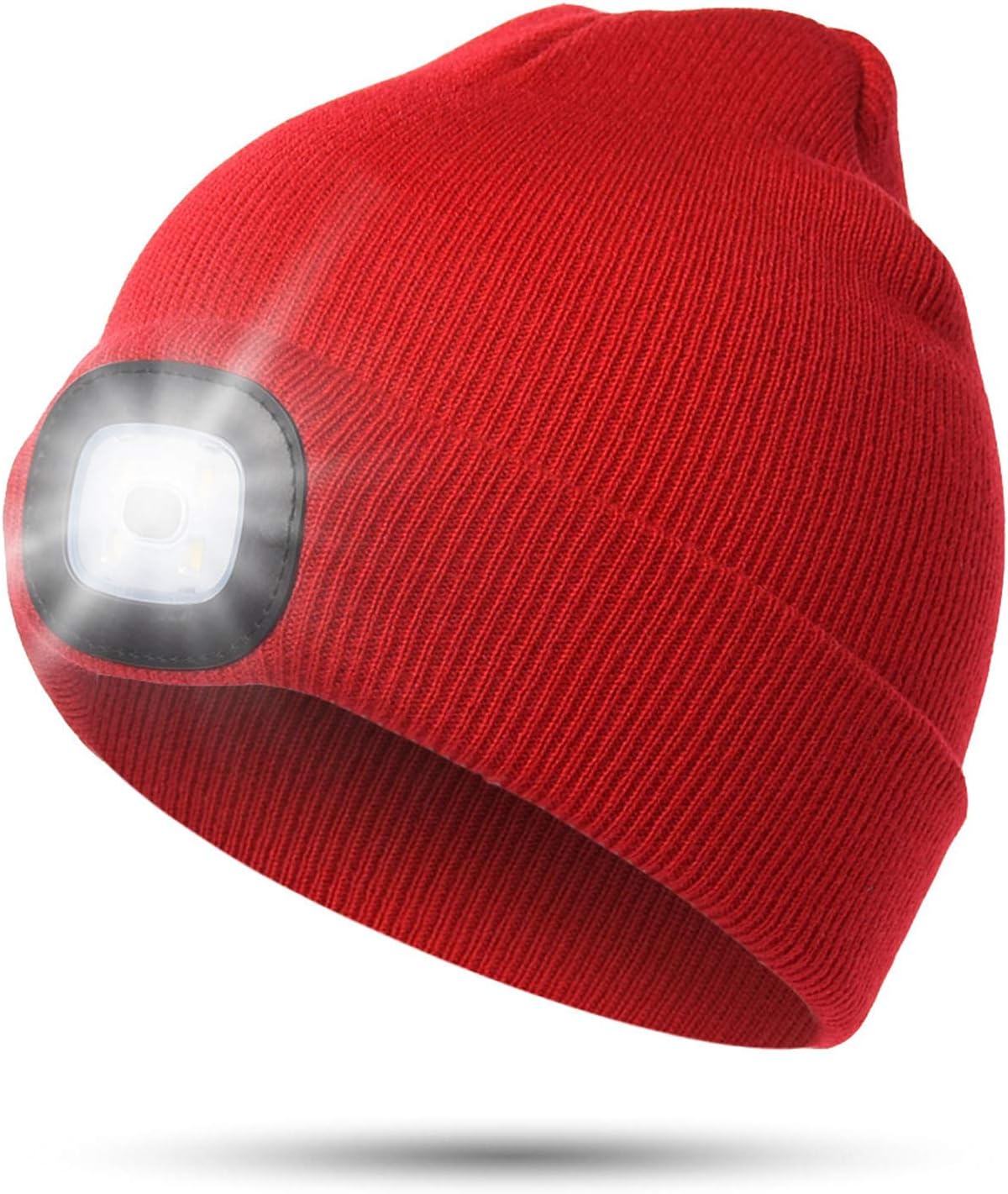CENSGO Unisex Hat with Light, USB Rechargeable LED Headlamp Beanie, Gifts for Dad Father Men Husband Warm Knitted Cap
