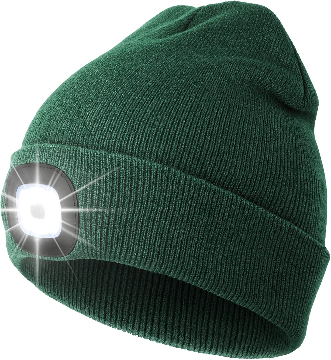CENSGO Unisex Hat with Light, USB Rechargeable LED Headlamp Beanie, Gifts for Dad Father Men Husband Warm Knitted Cap