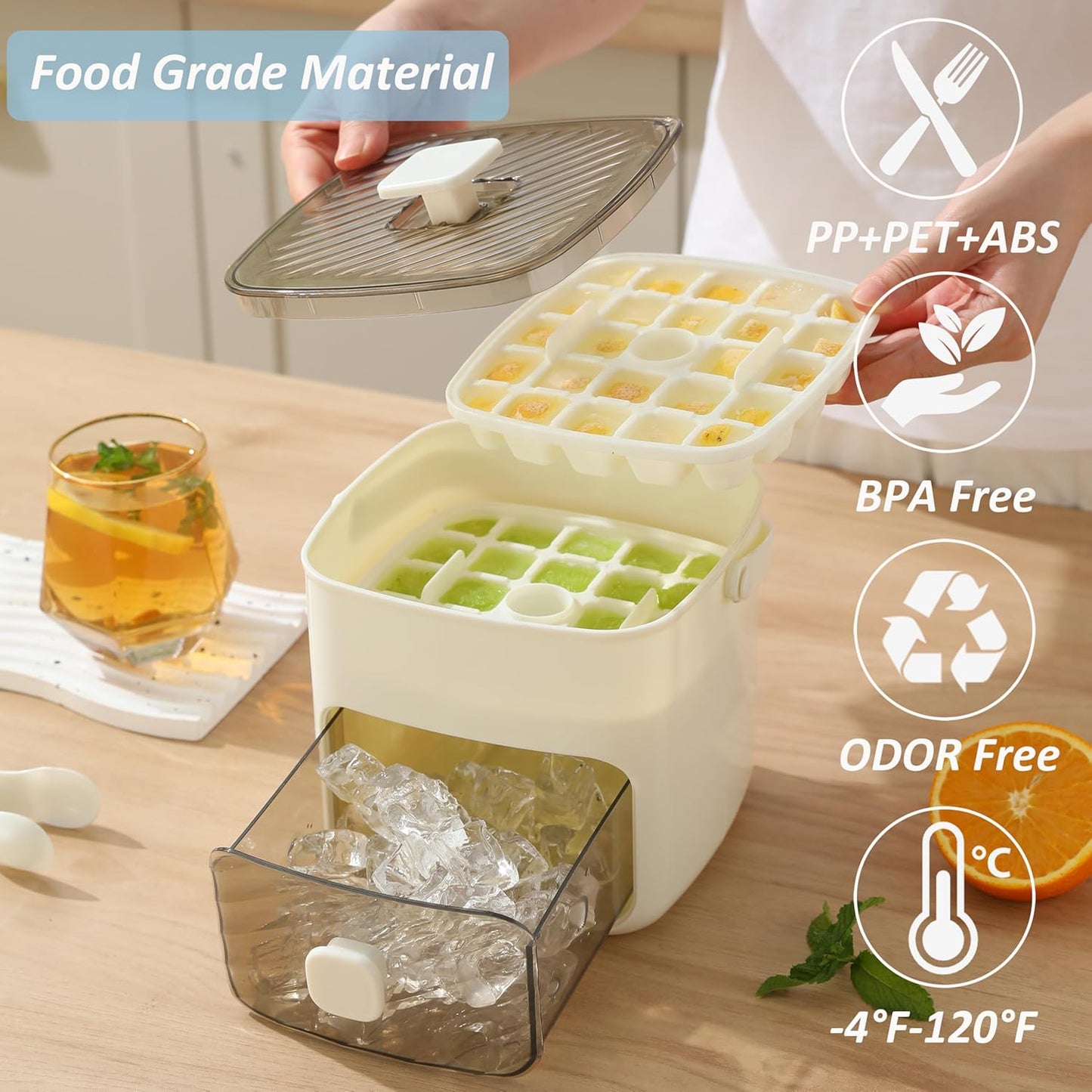 ☀️Summer Hot Sale 50%OFF🧊Portable Ice Maker with Lid and Storage Box
