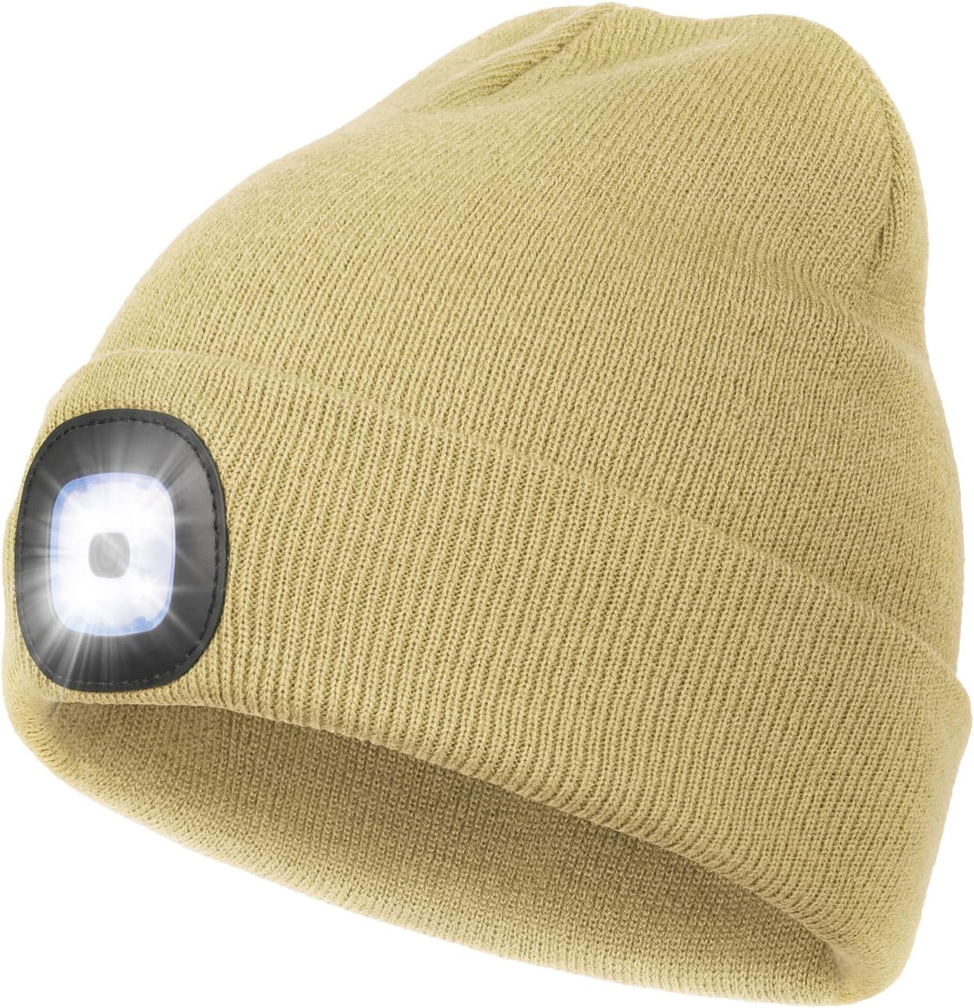 CENSGO Unisex Hat with Light, USB Rechargeable LED Headlamp Beanie, Gifts for Dad Father Men Husband Warm Knitted Cap