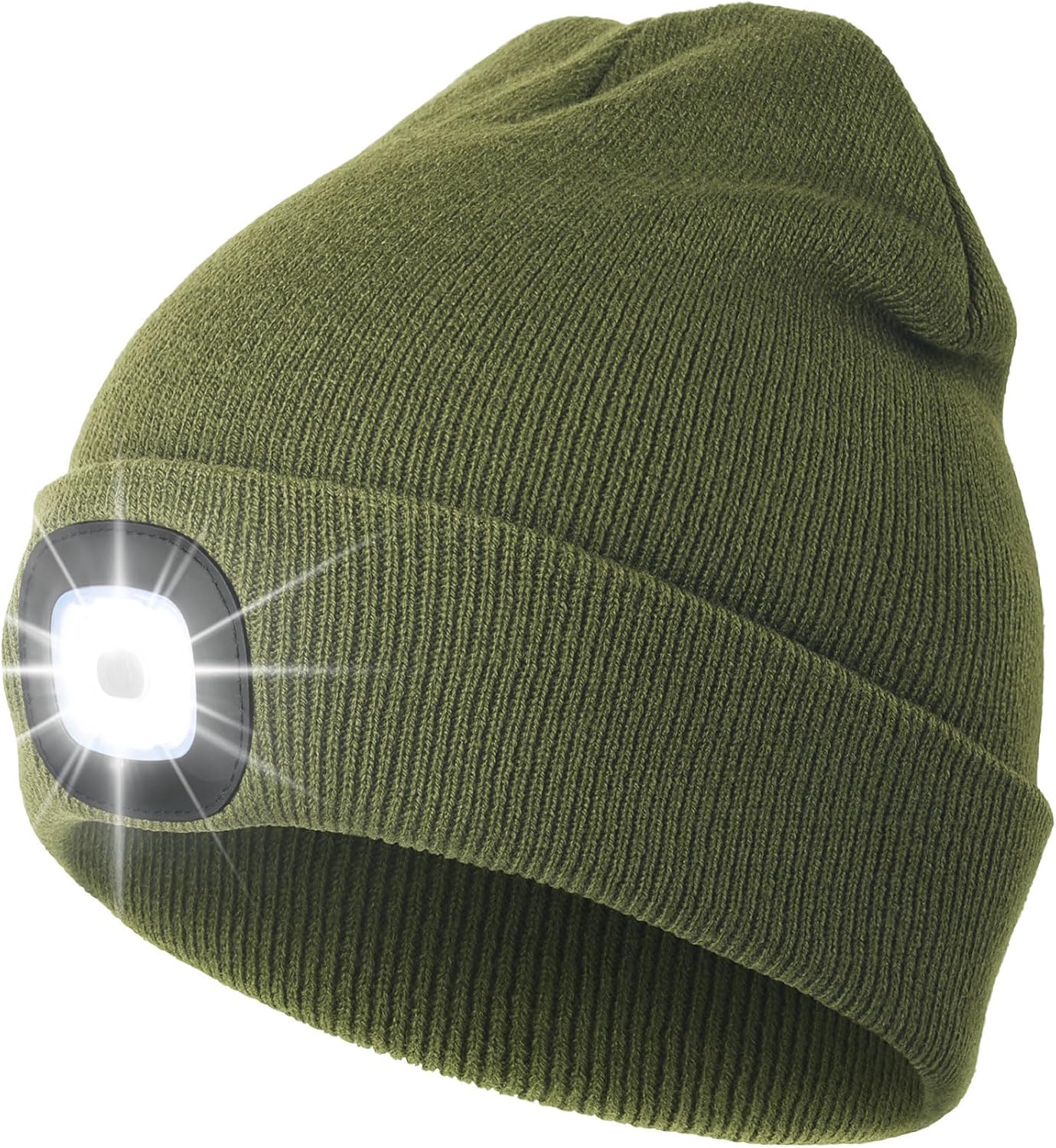 CENSGO Unisex Hat with Light, USB Rechargeable LED Headlamp Beanie, Gifts for Dad Father Men Husband Warm Knitted Cap