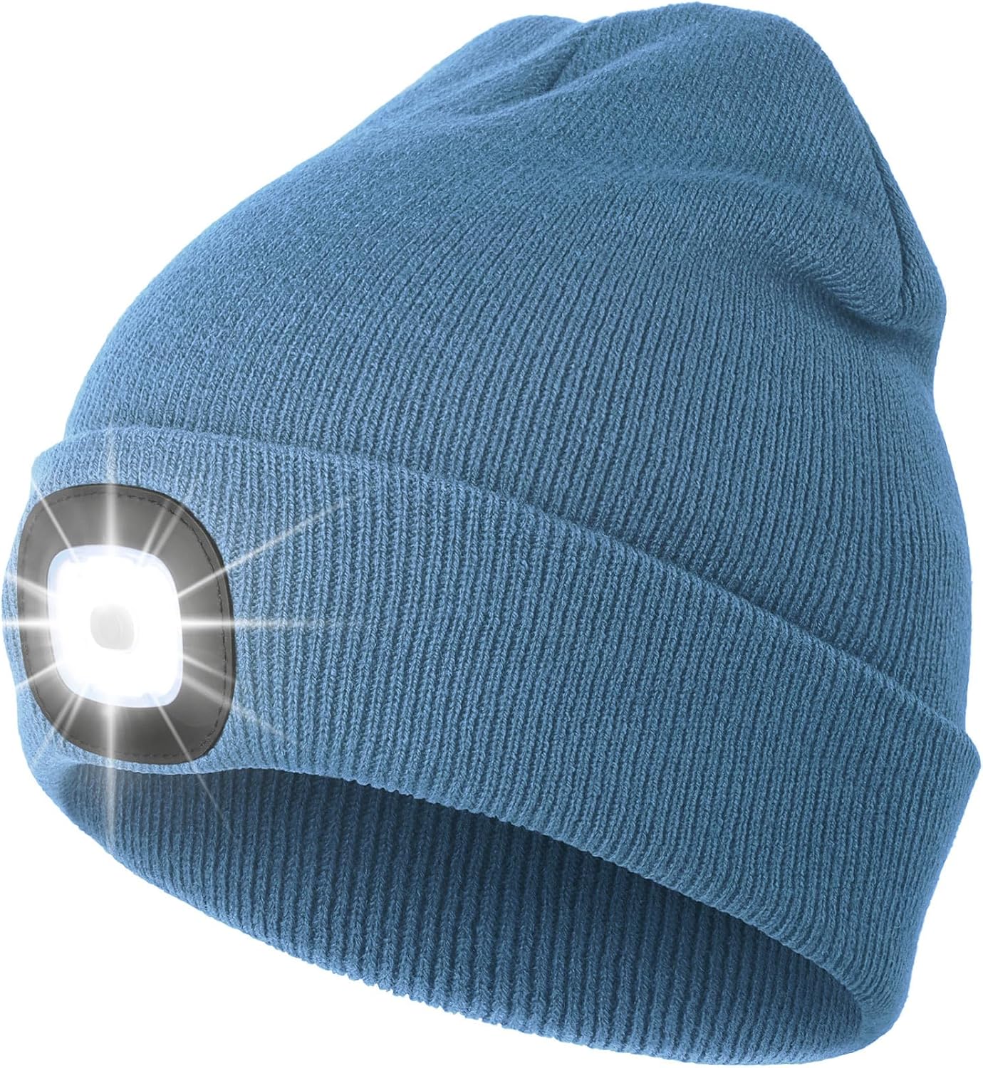 CENSGO Unisex Hat with Light, USB Rechargeable LED Headlamp Beanie, Gifts for Dad Father Men Husband Warm Knitted Cap